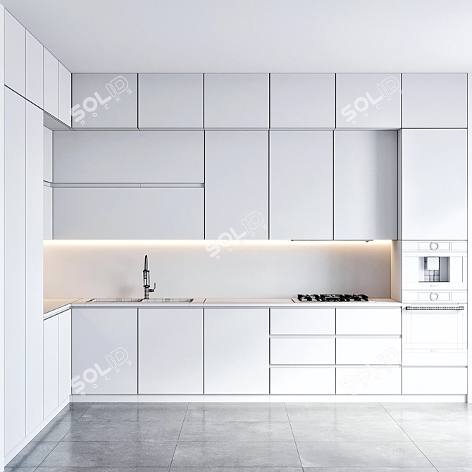 Modern Bosch Kitchen with Brizo Faucet 3D model image 7