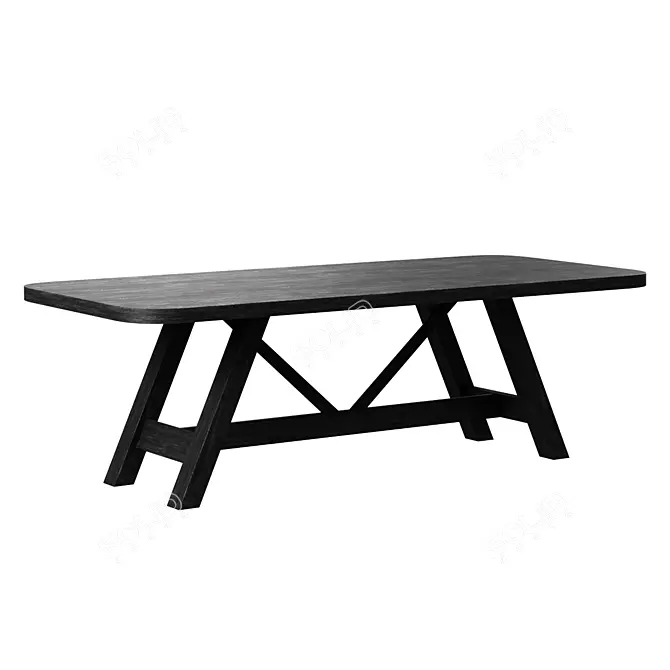 Ebony Elegance: Aya 94" Dining Table 3D model image 1