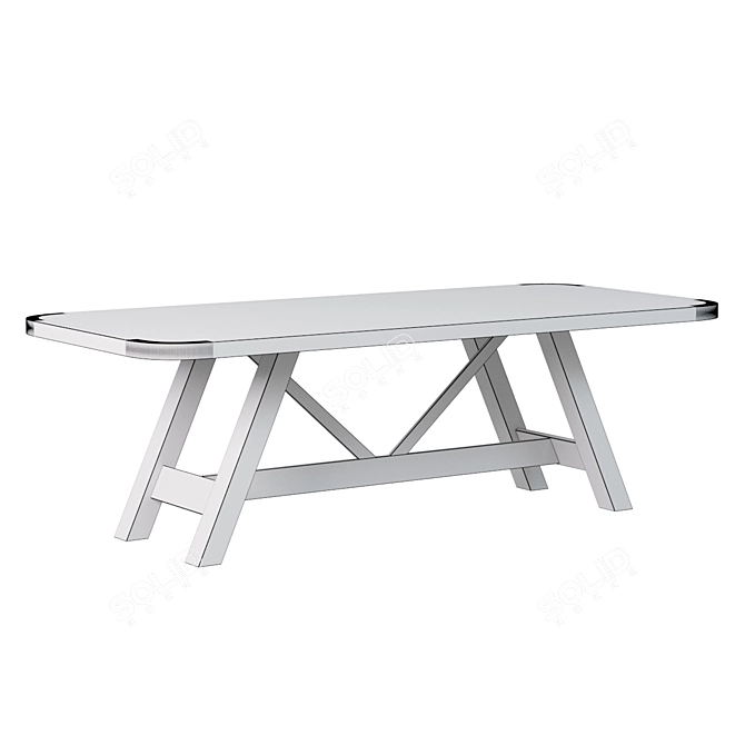 Ebony Elegance: Aya 94" Dining Table 3D model image 2