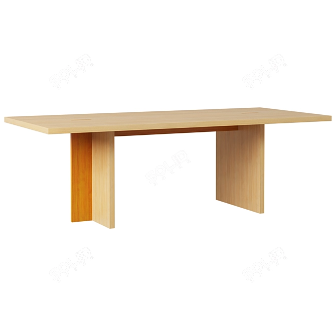 Paradox Oak Dining Table 3D model image 1