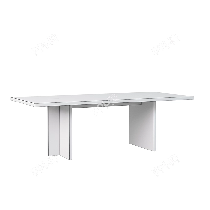 Paradox Oak Dining Table 3D model image 2