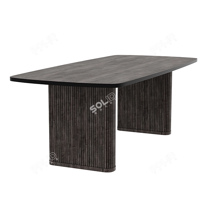 Walton Ribbed Leg Dining Table 3D model image 1