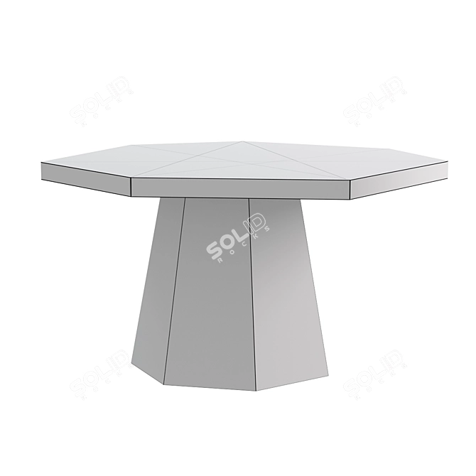 Bronx Blonde Geometric Dining Table 3D model image 2