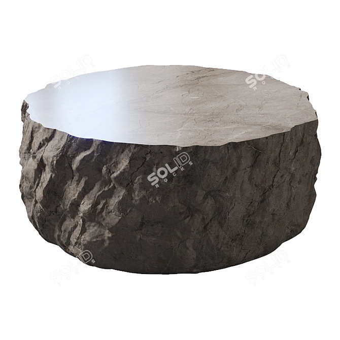Modern Stone Coffee Table 3D model image 4