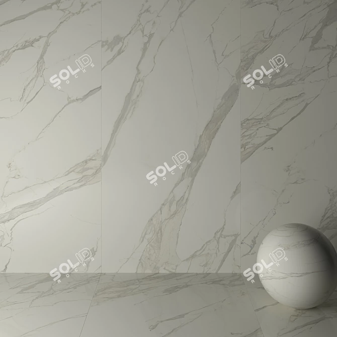 Elegant Calacatta Oro Wall and Floor Tiles 3D model image 3