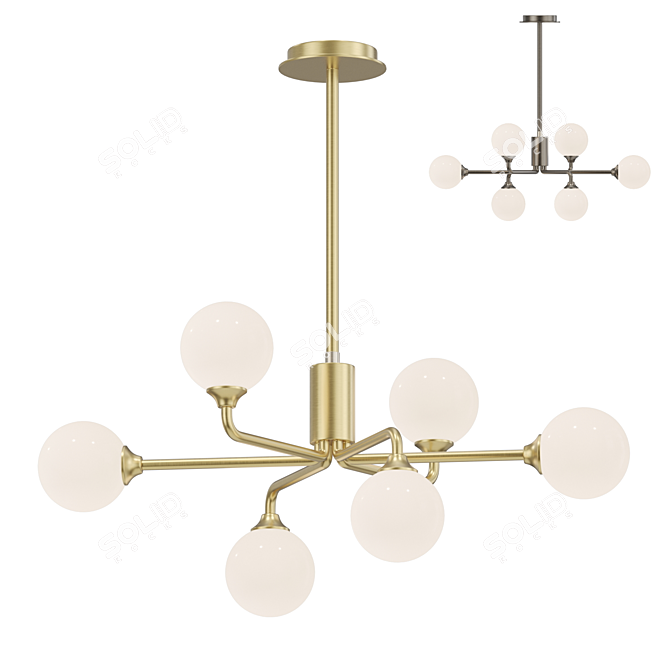 Contemporary Glass Pendant Lamp 3D model image 1