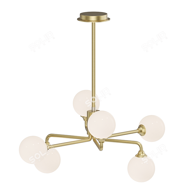 Contemporary Glass Pendant Lamp 3D model image 2