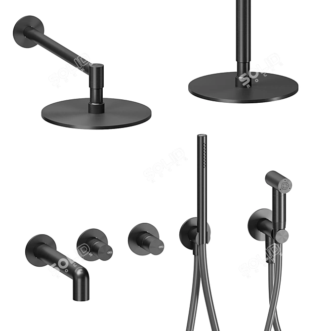 Cartesio Collection: Deluxe Bathroom Faucet Set 3D model image 14