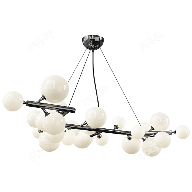 Elegant 27-Light Black Chandelier 3D model image 1