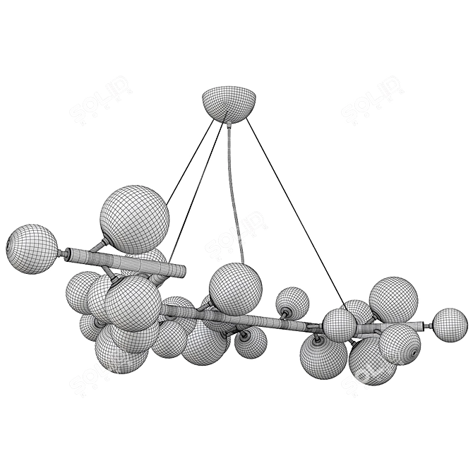 Elegant 27-Light Black Chandelier 3D model image 4