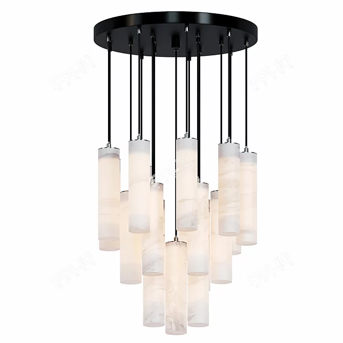 Elegant Marble Suspension Lamps 3D model image 1