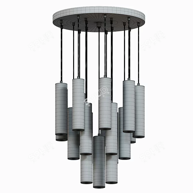Elegant Marble Suspension Lamps 3D model image 3