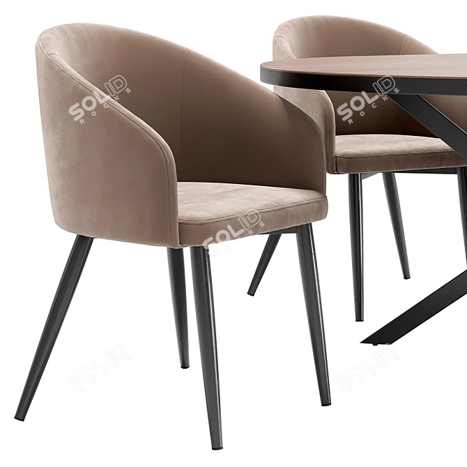  Elegant La Fontain Dining Chair and Astra Table Set 3D model image 4