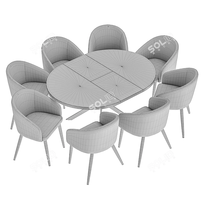  Elegant La Fontain Dining Chair and Astra Table Set 3D model image 6