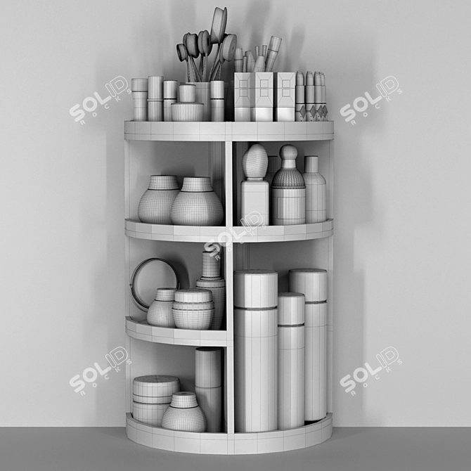 Beauty Essentials Kit: Cosmetics, Perfume, Lipstick 3D model image 2