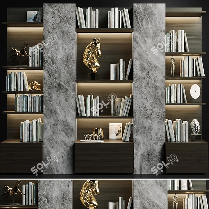 Bookworm's Dream: Spacious Wardrobe 3D model image 1