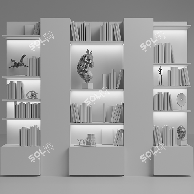 Bookworm's Dream: Spacious Wardrobe 3D model image 2