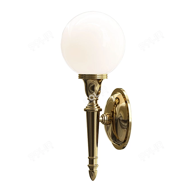 Elegant Dryden Bathroom Wall Light 3D model image 1