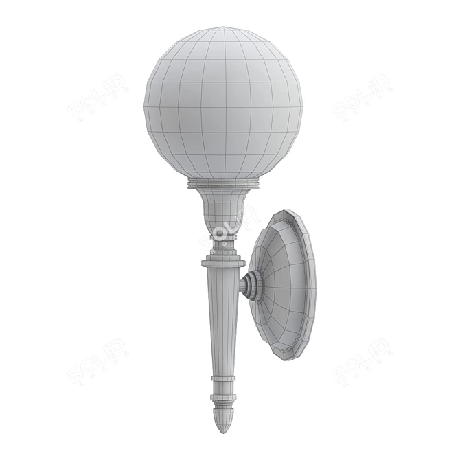 Elegant Dryden Bathroom Wall Light 3D model image 2