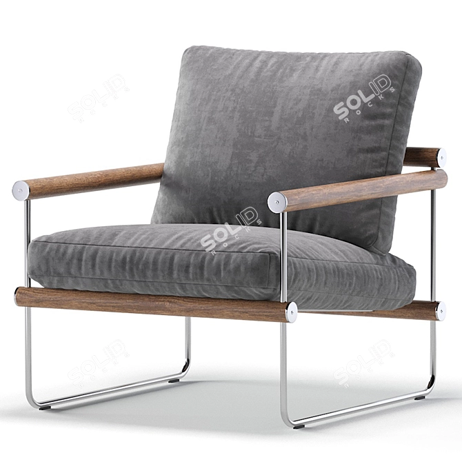 Modern Ross Chair Set: Stylish West Elm Design 3D model image 5