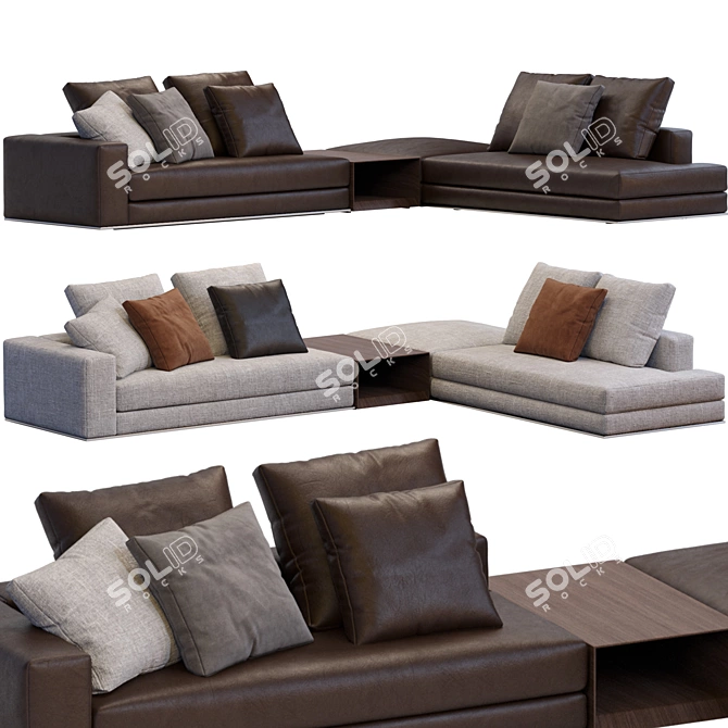 Elegant Hamilton Sofa by Minotti 3D model image 1