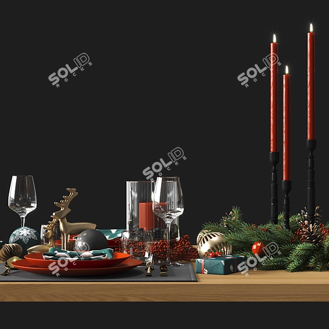 Festive Table Setting 3D model image 6