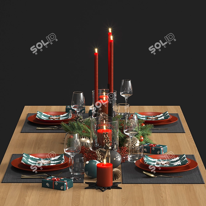 Festive Table Setting 3D model image 8