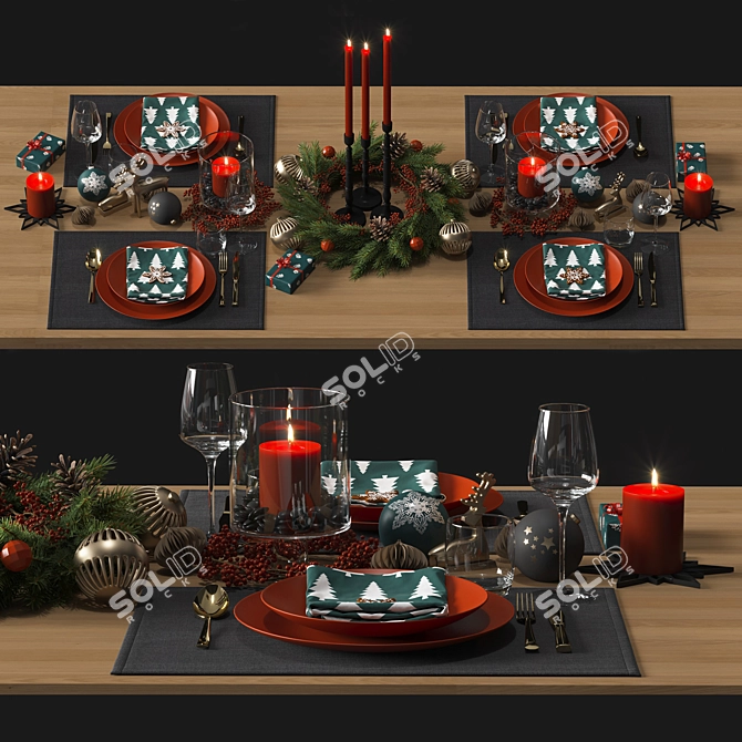 Festive Table Setting 3D model image 9