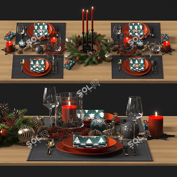 Festive Table Setting 3D model image 11