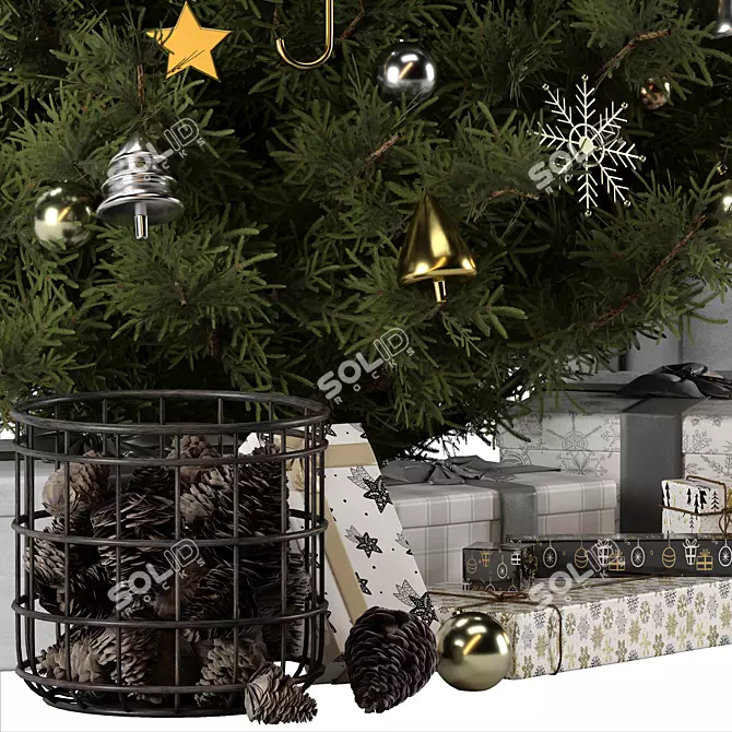 Festive Christmas Decor Set 3D model image 2