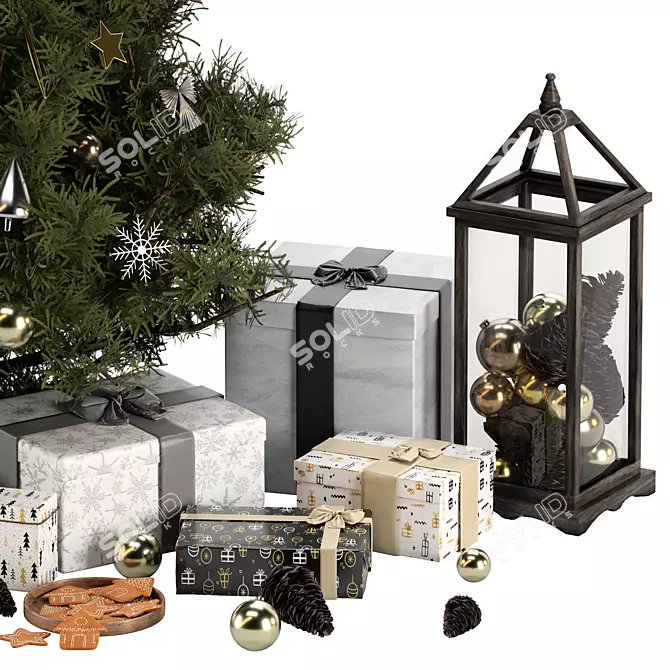 Festive Christmas Decor Set 3D model image 3