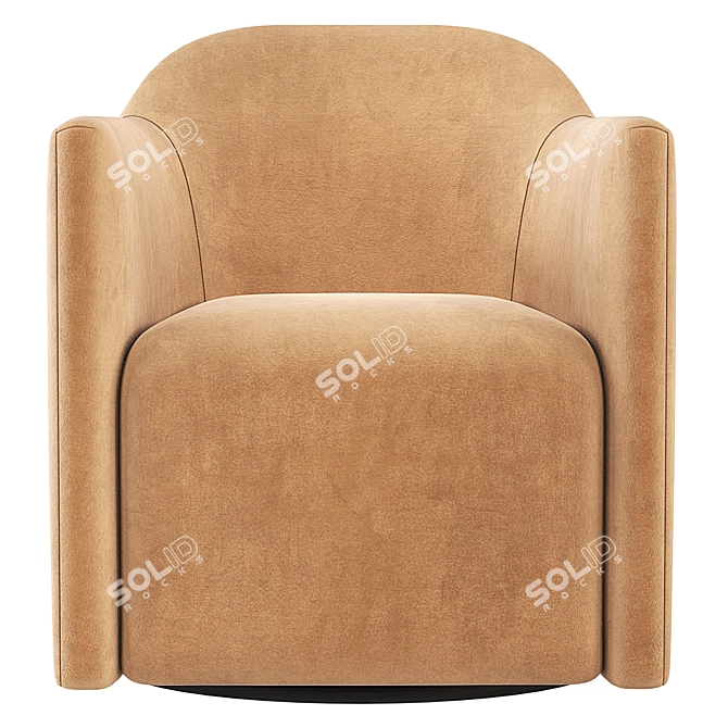 Blu Dot About Face Swivel Chair - Modern Velvet Lounge Seating 3D model image 2