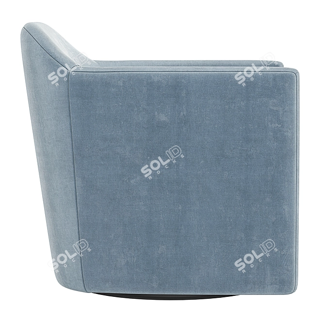 Blu Dot About Face Swivel Chair - Modern Velvet Lounge Seating 3D model image 4