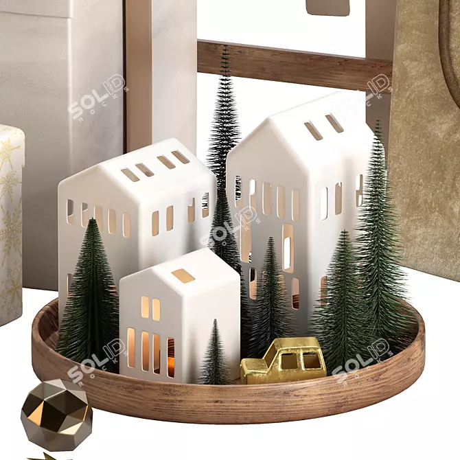 Festive Christmas Decoration Set 3D model image 3