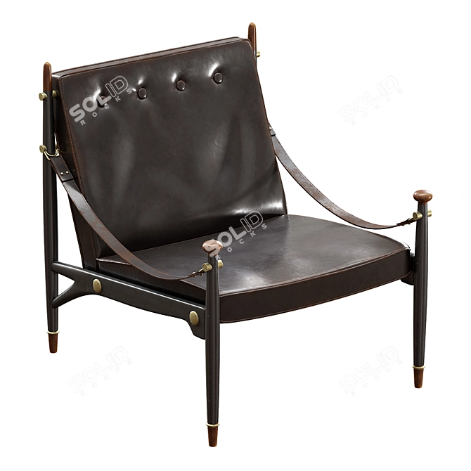 Title: Vintage Frank Kyle Lounge Chair 3D model image 5