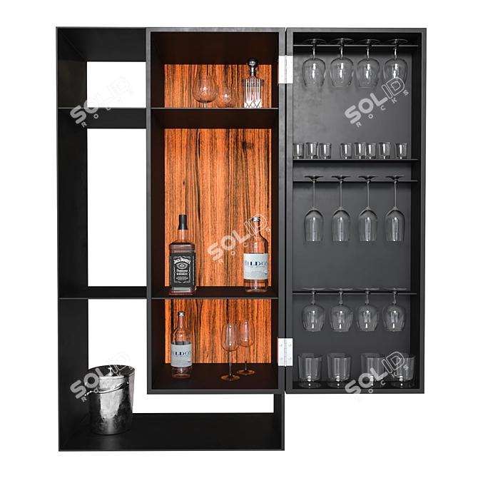 Compact Mini-Bar Set | Stylish Design 3D model image 1