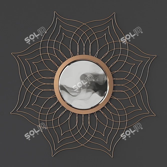 Reflective Sunflower Mirror Set 3D model image 2