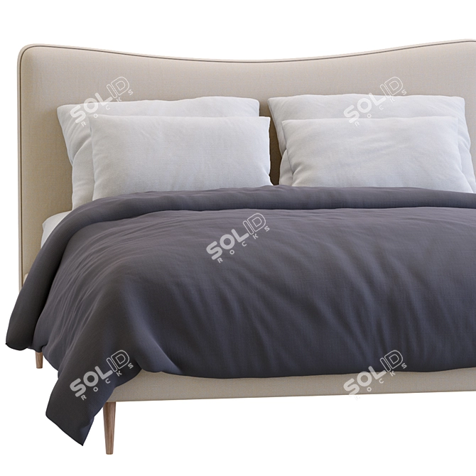 Elegant Myla Bed by West Elm - Timeless and Chic 3D model image 6