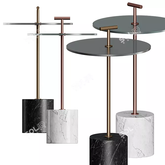 Elegant Handler Side Table 3D model image 1