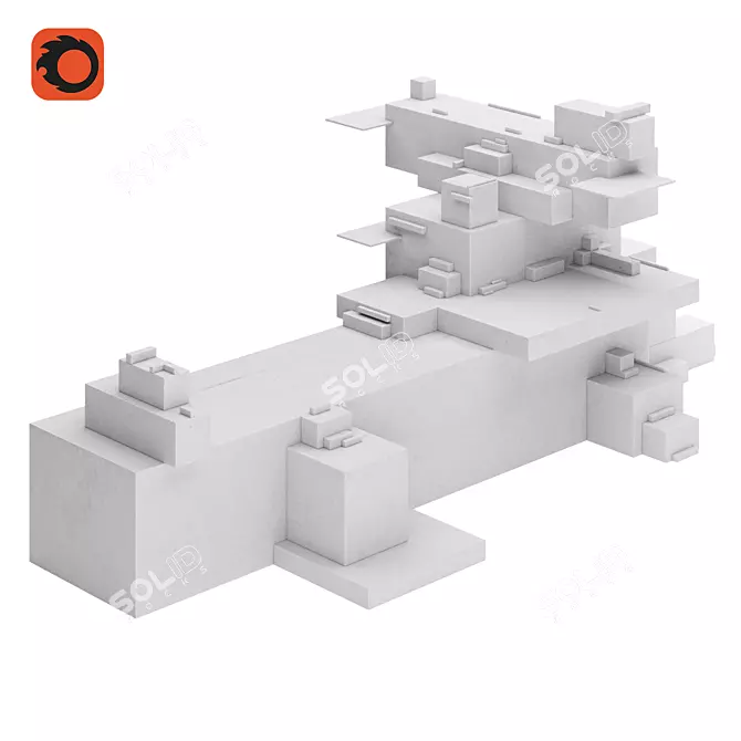 Suprematist Architecton Sculpture 3D model image 1