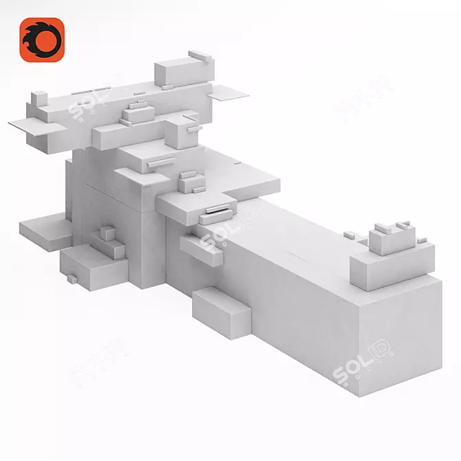 Suprematist Architecton Sculpture 3D model image 3