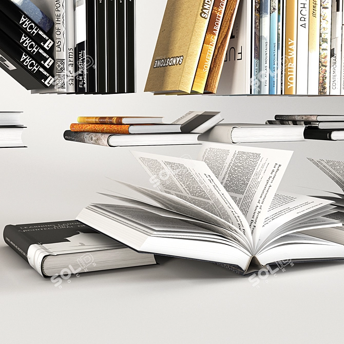 Versatile Book Organizer & Display Solution 3D model image 2