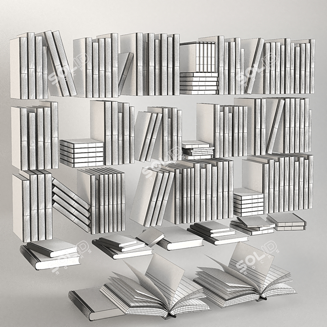 Versatile Book Organizer & Display Solution 3D model image 4