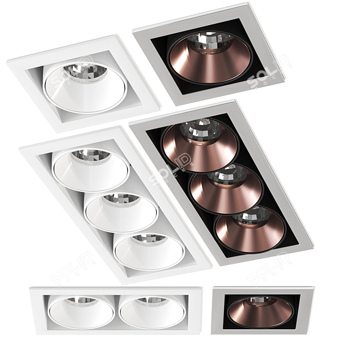 Modular Mini Spotlights: Compact & Versatile Lighting 3D model image 1