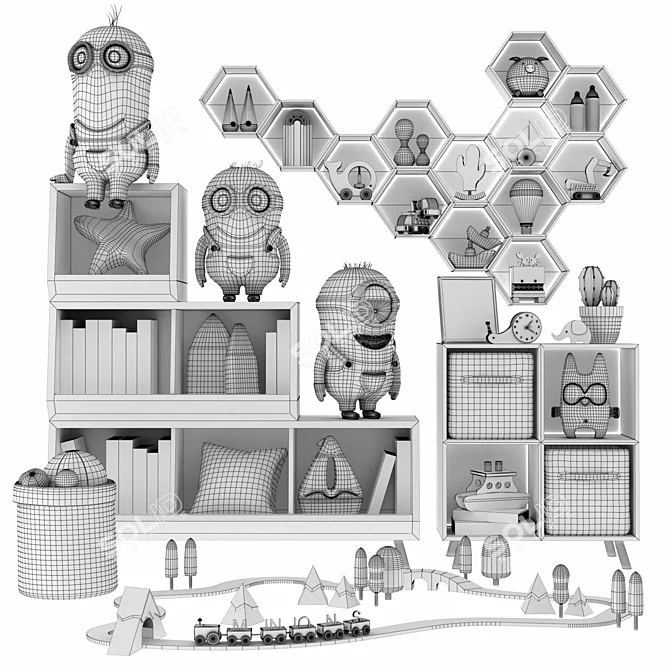 Multifunctional Toy Furniture Set 3D model image 6