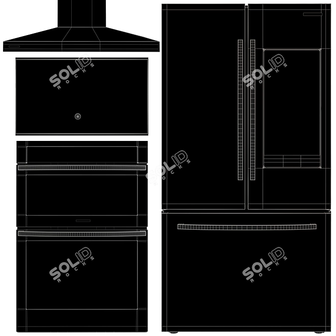 Sophisticated Samsung Kitchen Set 3D model image 5