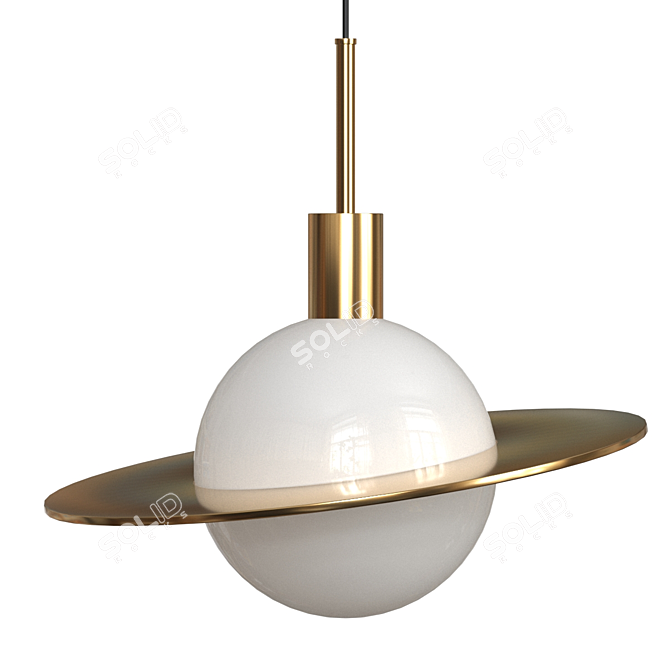 Saturn Pendant Light in Copper 3D model image 1