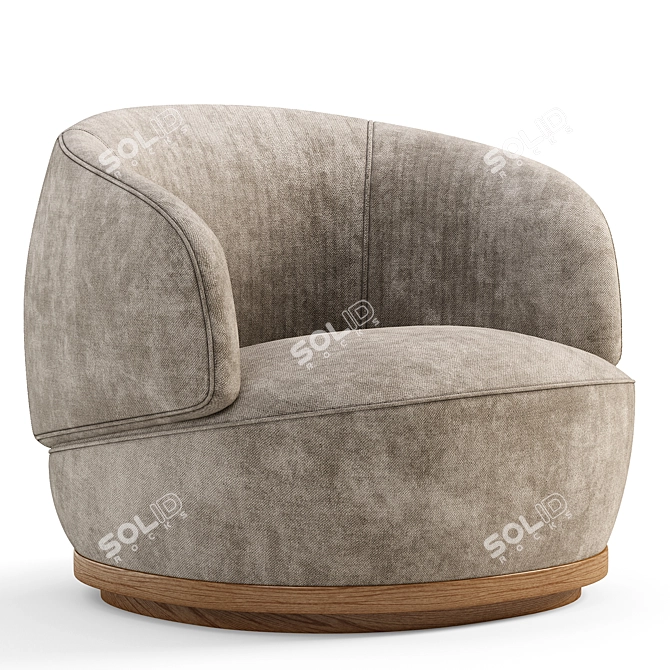 Stylish Orbit Armchair 3D model image 1