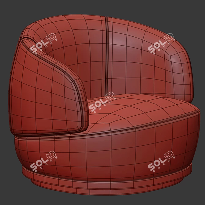 Stylish Orbit Armchair 3D model image 3