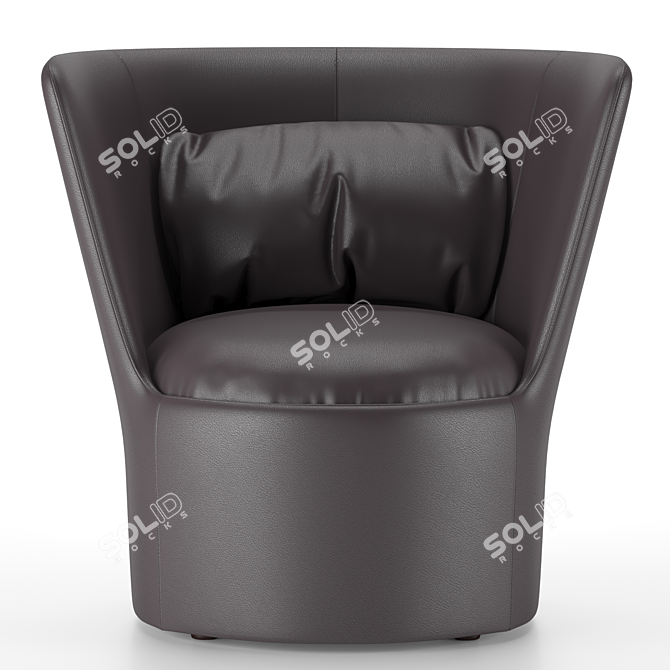 Luxurious Dark Green Fabric Armchair 3D model image 1